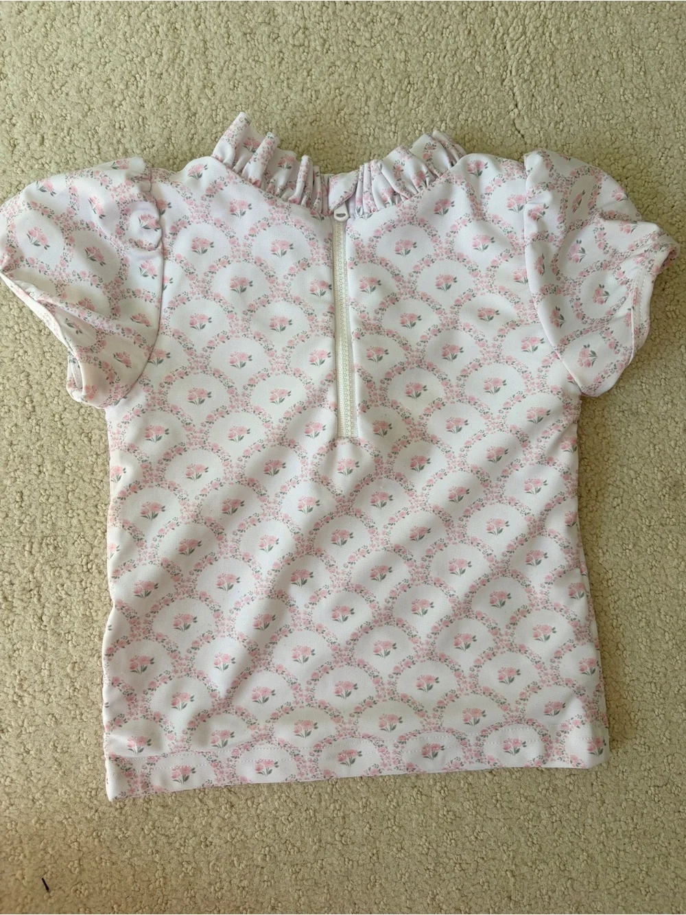 Toddler Floral Mockneck Swim Top/Rash Guard